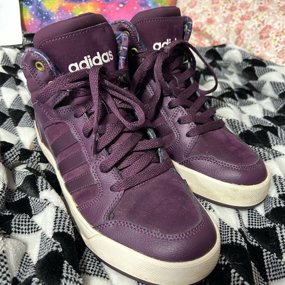 adidas Purple High-Top Sneakers
